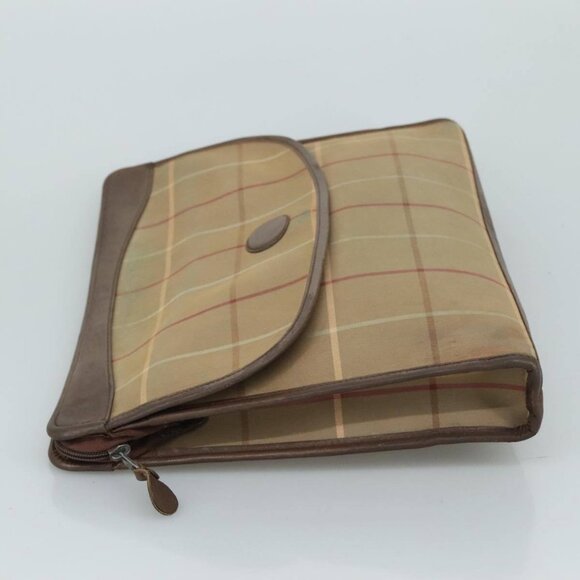 Burberrys Nova Check Clutch Bag Canvas Beige Auth - Picture 7 of 15